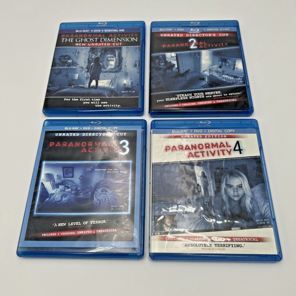 Paranormal Activity 4-Movie Collection (Blu-ray) 1-4 LOT Bundle 1 2 3 4